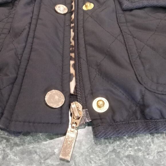 Charter Club Puffer Vest Womens Small Black Cheetah Sleeveless Diamond Quilt - Picture 2 of 10